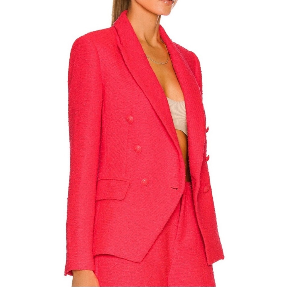 L’agence Kenzie Double Breasted Blazer in Diva Pink Size 4 Office Workwear NEW - Picture 3 of 11